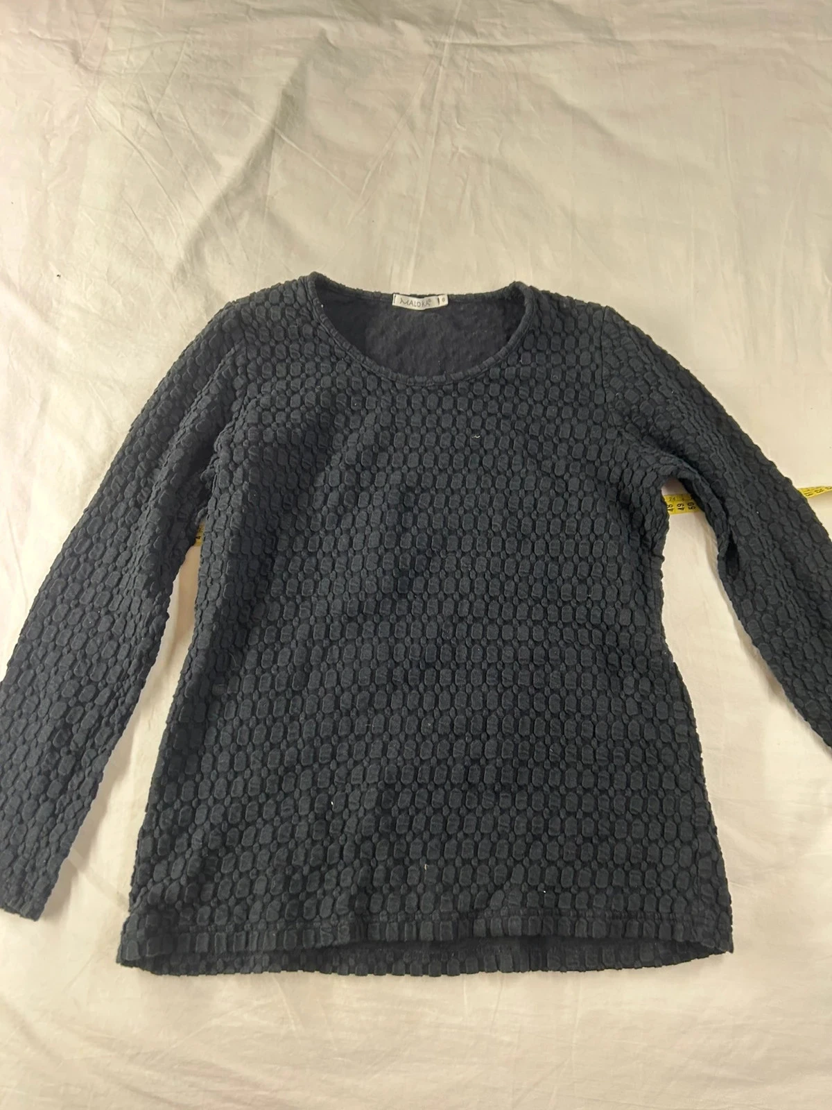 Blouse à manches longues noire vintage maloka
